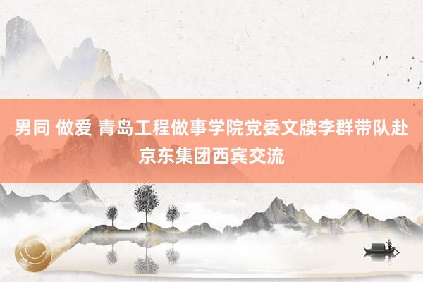 男同 做爱 青岛工程做事学院党委文牍李群带队赴京东集团西宾交流