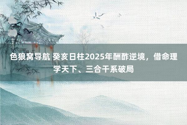 色狼窝导航 癸亥日柱2025年酬酢逆境，借命理学天下、三合干系破局