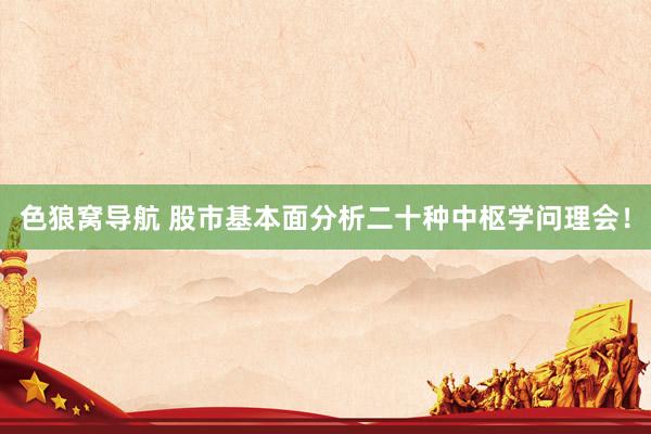 色狼窝导航 股市基本面分析二十种中枢学问理会！
